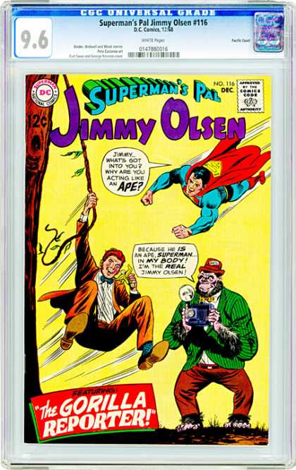 Supermans Pal - Jimmy Olsen - Dc - Ape - December CGC Graded Comics - Superman's Pal Jimmy Olsen #116 (CGC) - Supermans Pal - Jimmy Olsen - Dc - Ape - December