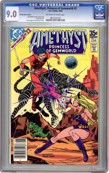 Princess Of Gemworld - 2 Of 12 - Big Cat - Planet - Sword CGC Graded Comics - Amethyst, Princess of Gemworld #2 (CGC) - Princess Of Gemworld - 2 Of 12 - Big Cat - Planet - Sword