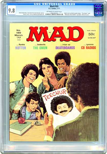 Mad - Welcome Back Kotter - Skateboards - March 1977 - The Omen CGC Graded Comics - Mad #189 (CGC) - Mad - Welcome Back Kotter - Skateboards - March 1977 - The Omen