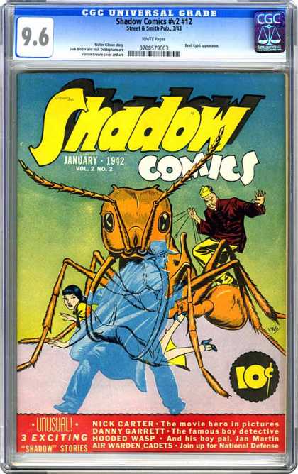 CGC Graded Comics - Shadow Comics #v2 #12 (CGC) - Nick Carter - Hooded Wasp - Shadow - Boy Detective - Jan Martin