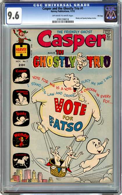 CGC Graded Comics - Casper and the Ghostly Trio #1 (CGC) - Casper - Ghostly Trio - Friendly Ghost - Vote For Fatso - Ghosts