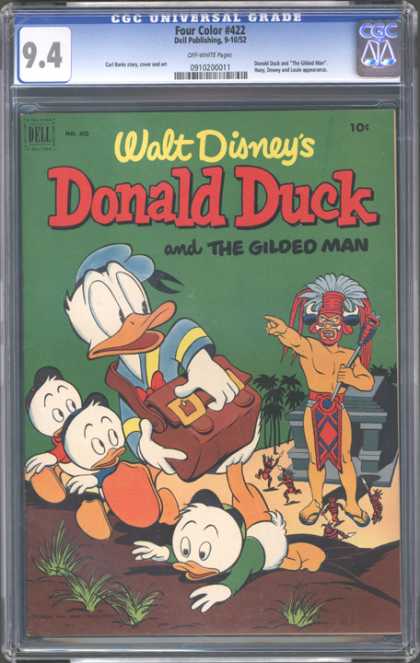 CGC Graded Comics - Four Color #422 (CGC) - Donald Duck And The Gilded Man - The Adventures Of Donald - Donald And His Nephews - Lets Get Out Of Here - Who Is That Masked Man
