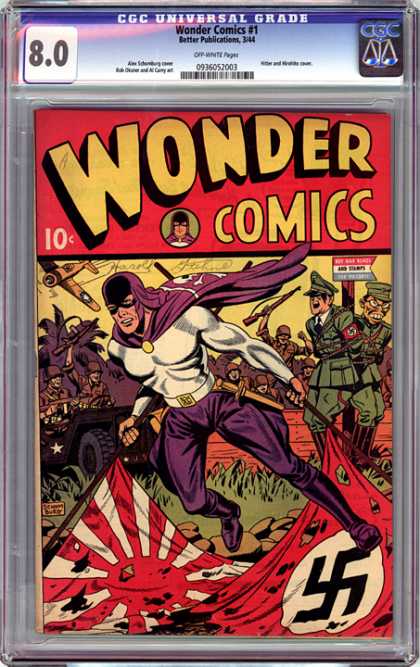 CGC Graded Comics - Wonder Comics #1 (CGC) - Nazi - Post - Sign - Japanese - Plane