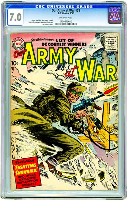 CGC Graded Comics - Our Army at War #58 (CGC) - Dc - Dc Comics - Army At War - Fighting Snowbird - Action