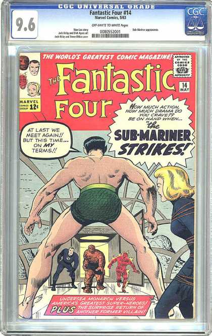 CGC Graded Comics - Fantastic Four #14 (CGC) - Fantastic Four - Sub-mariner Strikes - Tied Lady - Undrerwater - Green Underware