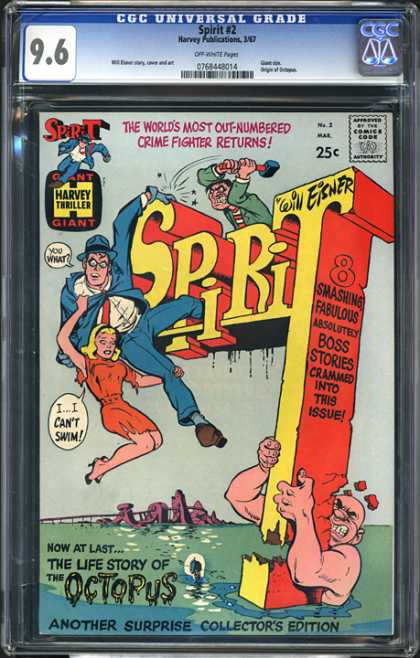 CGC Graded Comics - Spirit #2 (CGC) - Sea - Girl - Drown - Octapus - Hanging