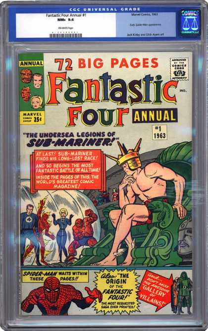 CGC Graded Comics - Fantastic Four Annual #1 (CGC) - Submariner - Thrown - Underwater King - Spiderman - Gallery Of Villians