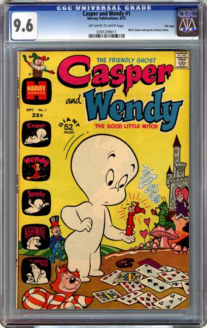 CGC Graded Comics - Casper and Wendy #1 (CGC) - Cards - Ghost - Castle - Mushroom - Cat