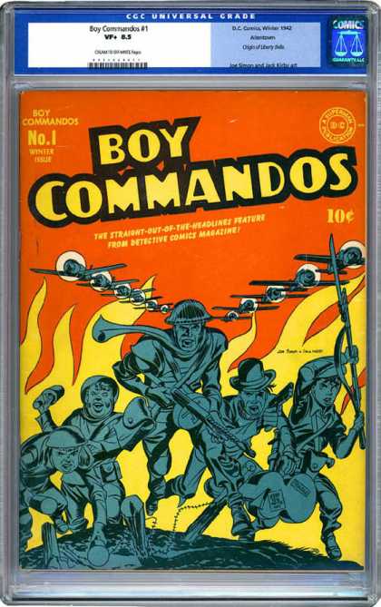 CGC Graded Comics - Boy Commandos #1 (CGC) - Aeroplanes - Guns - Ready For Battle - Soldiers - Commandor
