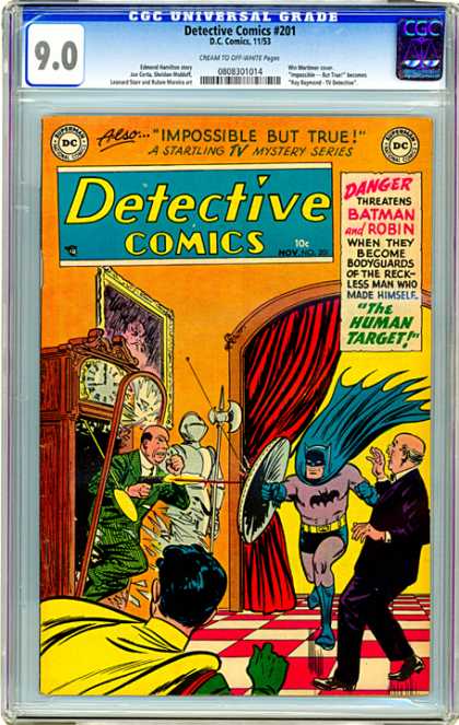 CGC Graded Comics - Detective Comics #201 (CGC) - Batman - Detective Comics - Grandfather Clock - Robin - Knight Of Armor