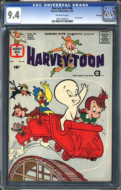 CGC Graded Comics - Harvey Hits #46 (CGC) - Harvey Kits - Childrens Cartoons - Baby Duck - Roller Coaster - Bird With Hat