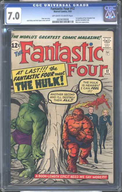 CGC Graded Comics - Fantastic Four #12 (CGC) - 12 - Incredible Hulk - Book-length Epic - Thing - Cave