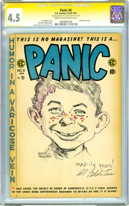 CGC Graded Comics - Panic #6 (CGC) - Graded - Gap - Red Dots - Drawing - Cgc