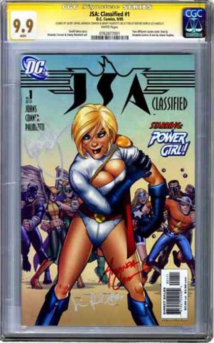 CGC Graded Comics - JSA: Classified #1 (CGC) - Power Girl - Autographed - Johns - Conner - Palmiotti