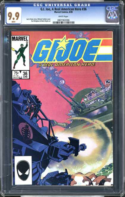 CGC Graded Comics - G.I. Joe, A Real American Hero #36 (CGC) - 99 - Gijoe - A Real American Hero 36 - Marvel Comics - 75c 36june