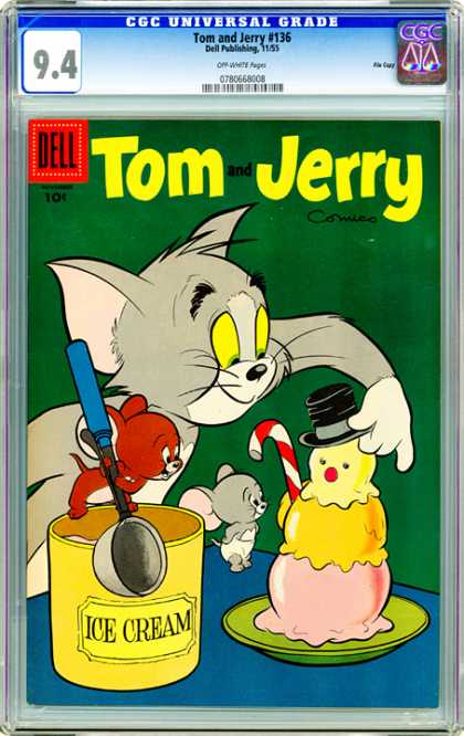 CGC Graded Comics - Tom and Jerry #136 (CGC) - Tom And Jerry - Ice Cream - Sweets - Spoon - Snowman
