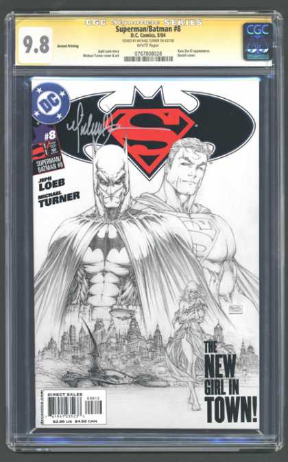 CGC Graded Comics - Superman/Batman #8 (CGC) - Superman - Black And White - Loeb - Turner - New Girl