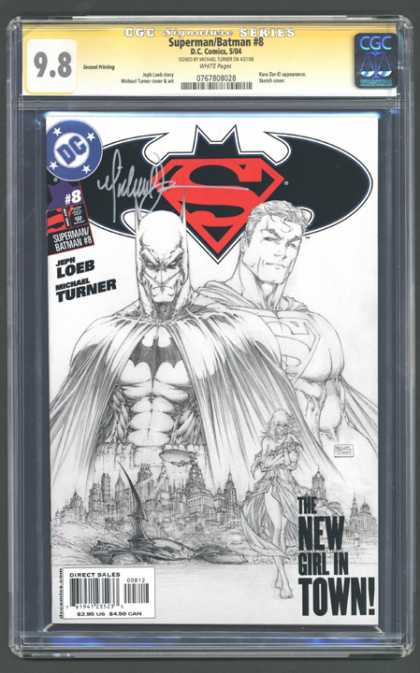 CGC Graded Comics - Superman/Batman #8 (CGC) - Superman - Black And White - Loeb - Turner - New Girl