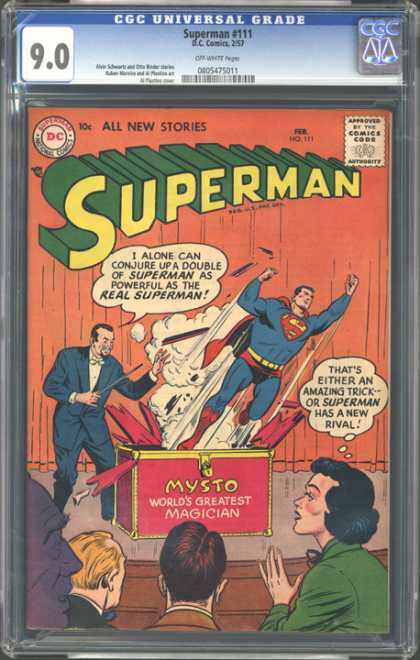 CGC Graded Comics - Superman #111 (CGC) - Mysto - Magician - Dc - Speech Bubble - Magic Wand