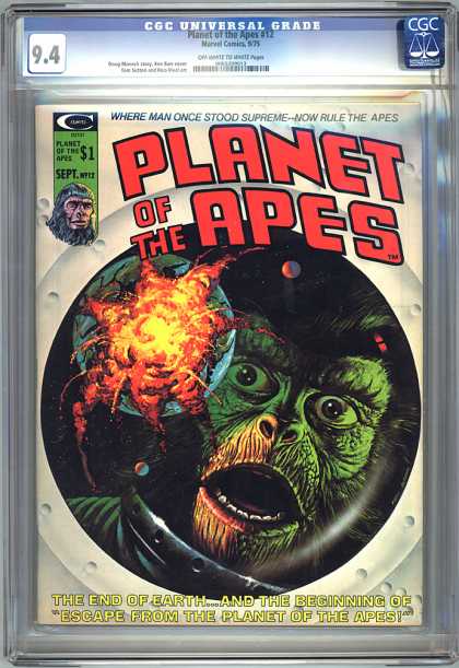 CGC Graded Comics - Planet of the Apes #12 (CGC) - Planet Of The Apes - Now Rule The Apes - Ape Face - The End Of Earth - Escape From The Planet Of The Apes
