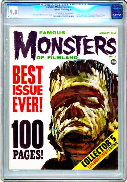 CGC Graded Comics - Famous Monsters of Filmland #13 (CGC) - Frankenstein - Best Issue Ever - August - Famous Monsters Of Filmland - 100 Pages