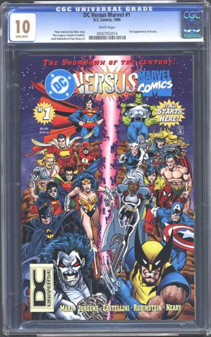 CGC Graded Comics - DC Versus Marvel #1 (CGC) - Battle - Heroes - Fight - Winner - Versus