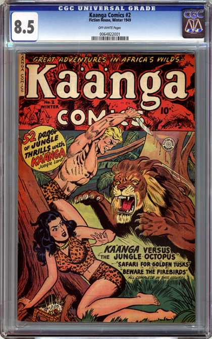 CGC Graded Comics - Kaanga Comics #2 (CGC) - Kaanga Comics - Great Adventures In Africas Wilds - Lion - The Jungle Octopus - People