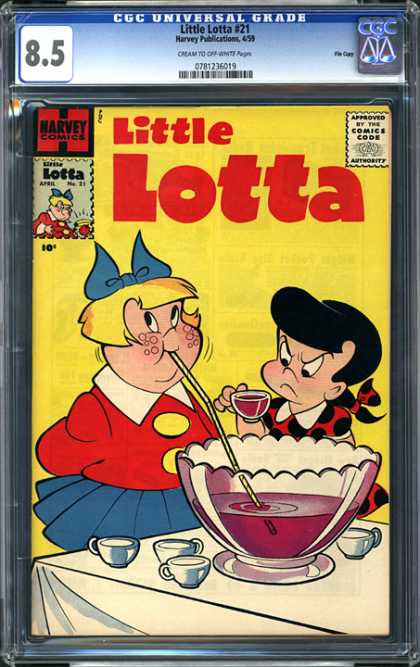 CGC Graded Comics - Little Lotta #21 (CGC) - Harvey - Little Dot - Punch Bowl - Straw - Drinking