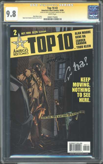 CGC Graded Comics - Top 10 #2 (CGC) - Man - Building - Window - Hat - Spoke