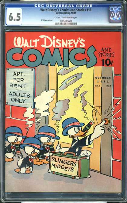 CGC Graded Comics - Walt Disney's Comics and Stories #13 (CGC) - Walt Disney - Ducks - Door Bell - Smoke - Case