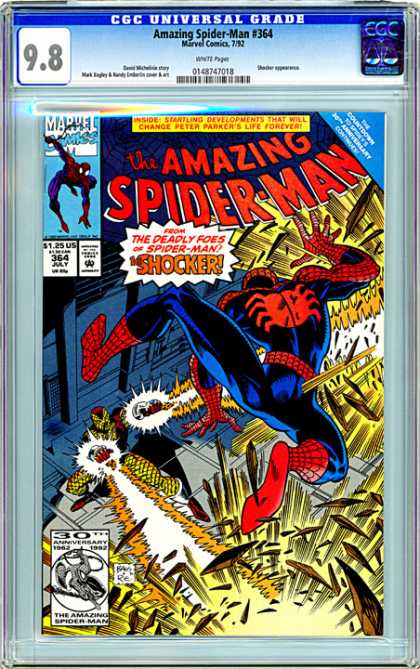 CGC Graded Comics - Amazing Spider-Man #364 (CGC) - Shocker - Spider-man - 30th Anniversary - Deadly Foes - Destruction