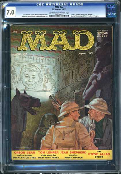 CGC Graded Comics - Mad #32 (CGC) - Cheap - Man - Lightning - Statue - Orson Bean