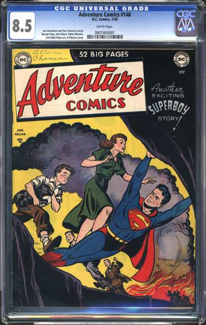 CGC Graded Comics - Adventure Comics #148 (CGC) - Fire - Smoke - Green Dress - Red Cape - Brown Suit