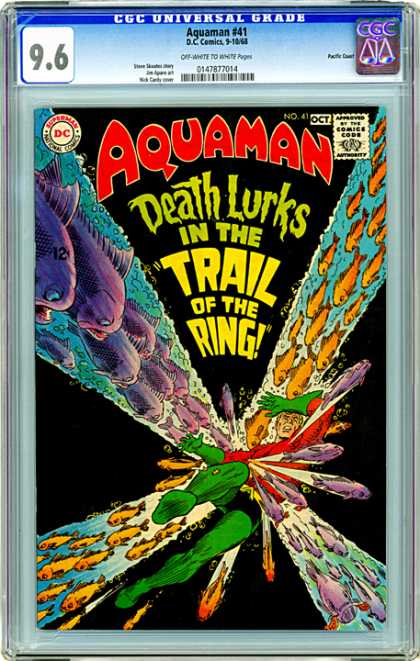 CGC Graded Comics - Aquaman #41 (CGC) - Aquaman - Comics Code - Death Lurks - Trail Of The Ring - Fish