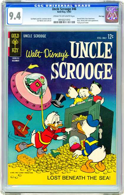 CGC Graded Comics - Uncle Scrooge #46 (CGC) - Walt Disneys Uncle Scrooge - Gold Key - Spaceship - Gold Coins - Lost Beneath The Sea