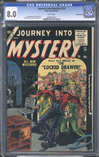 CGC Graded Comics - Journey Into Mystery #24 (CGC) - Locked Drawer - Mysteries - Crowd - Suspense - Scary