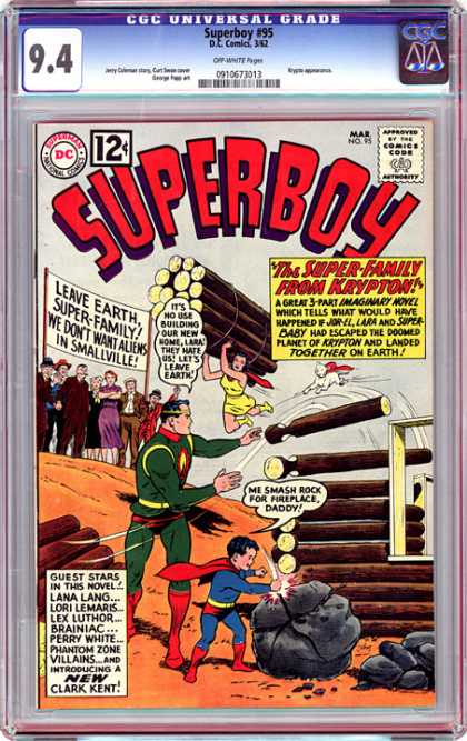 CGC Graded Comics - Superboy #95 (CGC) - Superboy - Krypton - Superman - Diamond Comics - Super-family