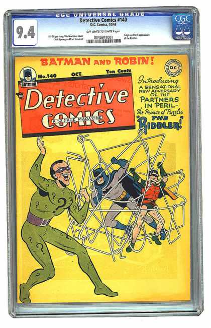 CGC Graded Comics - Detective Comics #140 (CGC) - Batman - Robin - Detective Comics - The Riddler - Sensational