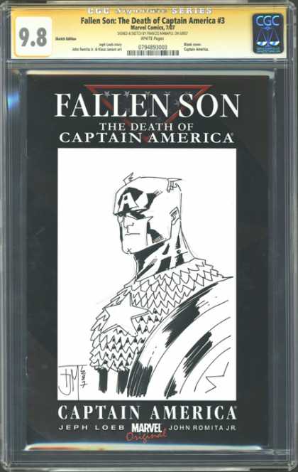 CGC Graded Comics - Fallen Son: The Death of Captain America #3 (CGC) - Fallen Son - The Death Of Captain America - Face - Jeph Loeb - John Romita Jr