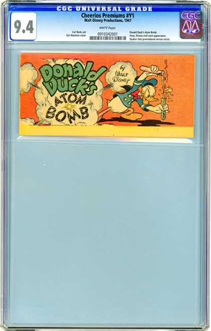 CGC Graded Comics - Cheerios Premiums #Y1 (CGC) - Donald Duck - Atom Bomb - Experiment - Science - Explosion