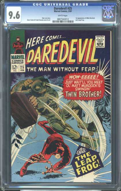 CGC Graded Comics - Daredevil #25 (CGC) - Cgc Hologram - Dare Devil - Frog Man - Green Outfit - Marvel