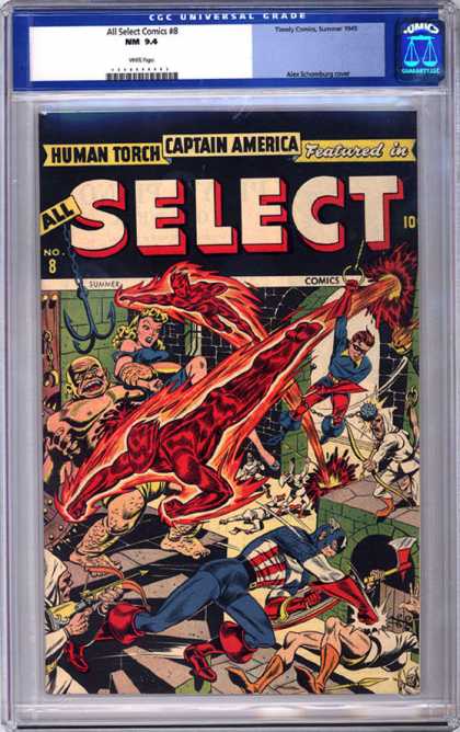 CGC Graded Comics - All Select Comics #8 (CGC) - Fire - Arrows - Mask - Woman - Chaos