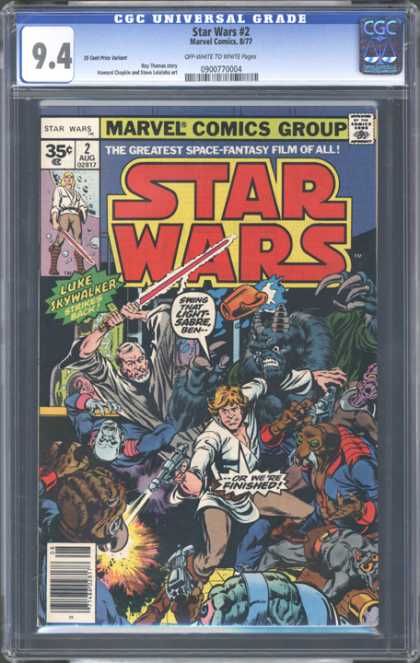 CGC Graded Comics - Star Wars #2 (CGC) - Star Wars - Luke Skywalker - Light Saber - The Greatest Space-fantasy Film Of All - Aliens