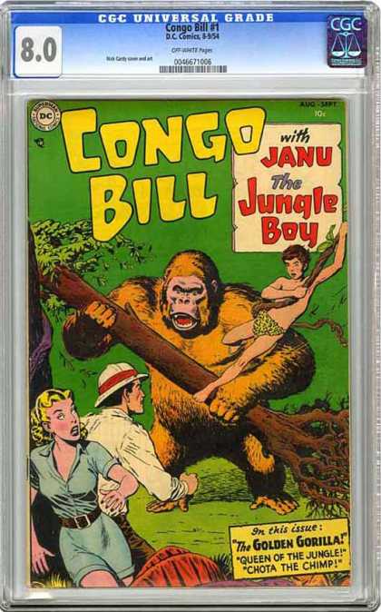 CGC Graded Comics - Congo Bill #1 (CGC) - Congo Bill - Jane - Jungle Boy - Golden Gorilla - Woman