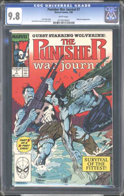 CGC Graded Comics - Punisher War Journal #7 (CGC) - War Journal - Punisher - Machine Gun - Survival Of The Fittest - Wolverine