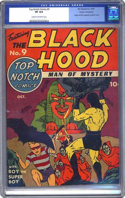 CGC Graded Comics - Top-Notch Comics #9 (CGC) - Bats - Villians - Robes - Muscles - Boy