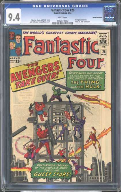 CGC Graded Comics - Fantastic Four #26 (CGC) - Superheroes - Mutants - The Avengers Take Over - Fire - Fighting