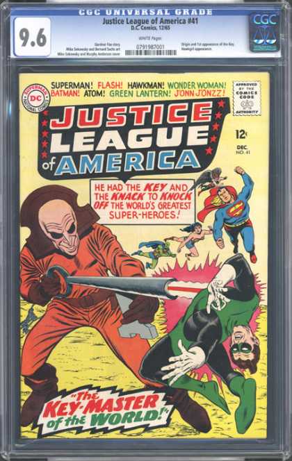 CGC Graded Comics - Justice League of America #41 (CGC) - Key - Lazer - Gun - Flying - Brown Collar