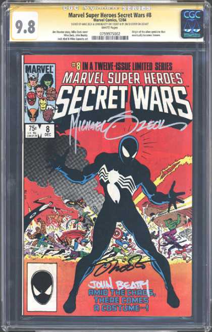 CGC Graded Comics - Marvel Super Heroes Secret Wars #8 (CGC) - Marvel Super Heroes - Secret Wars - 8 In A Twelve Issue Limited Series - Venom - Struggle