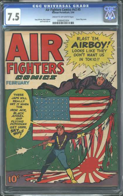 CGC Graded Comics - Air Fighters Comics #v2 #5 (CGC) - Air Fighters Comics - No 5 - Airboy - Sky Wolf - Iron Ace